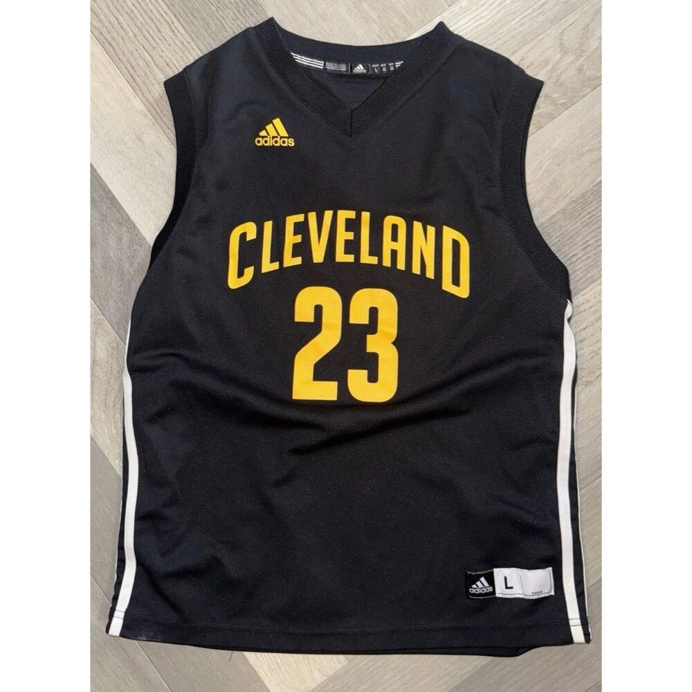 LeBron James 23 Black Jersey Cleveland Cavaliers Adidas Alt Youth Large 12/14